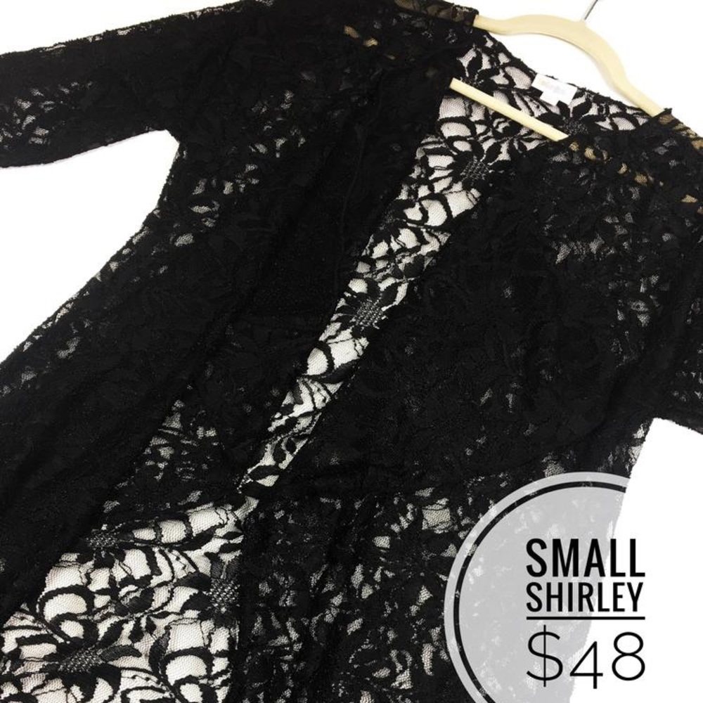 Small Black Lace Lularoe Shirley Kimono
